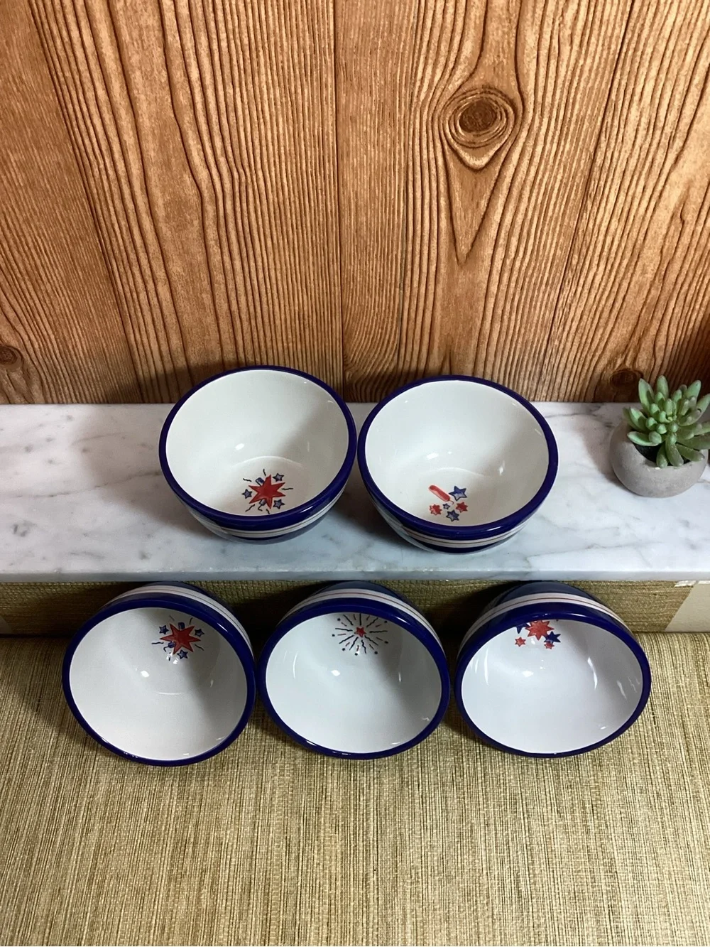 William Sonoma Retired Fire Cracker Collection 5 Bowls